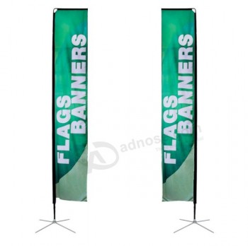 Gerade rechteckige fahnen und banner im freien polyester strand fahne für werbung ausstellung veranstaltung