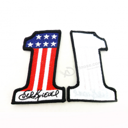 Bulk quantity custom number badges embroidery patches
