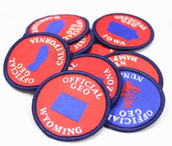 High quality school logo clothing badge sew on woven patches