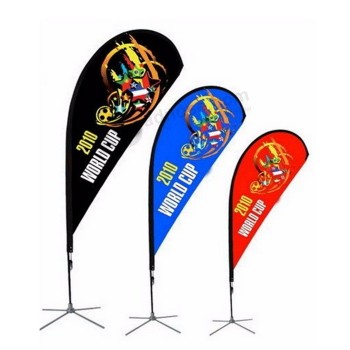 China supplier telescopic teardrop feather flag beach knife flags pole for advertising