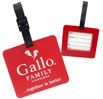 Hot selling rubber hotel luggage tag with strap