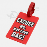 Etiqueta macia personalizada da bagagem etiqueta em relevo do saco do silicone do logotipo