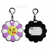 Sun flower silicon rubber luggage name tag with strap