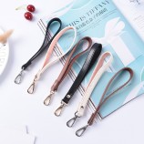 Leather Strap Lanyard For Mobile Phone Keys Metal Clip Detachable Bag Handle Strap Belt