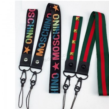 Q UNCLE Street Popular Words White Lanyards for key Multi-function Mobile Phone Straps ID Card Keychain Lanyard Wrist Neck Strap