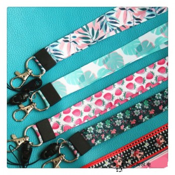 2018 New Arrival 1 Piece High Quality Universal Mobile Phone Strap Fashion Leaves Flowers Pattern Neck Lanyard for iPhone Xiaomi