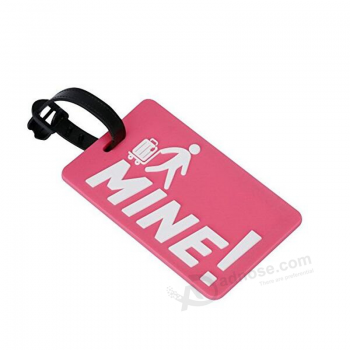 Funny words rectangle soft PVC custom suitcase tag