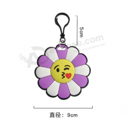 Flower shape kid rubber PVC Cartoon Bag Tag