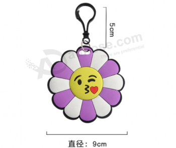Etiqueta del bolso de la historieta del pvc del caucho del niño de la forma de la flor