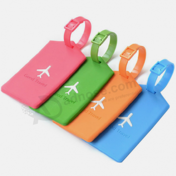 다채로운 여행 3d 소프트 PVC 비행기 수하물 태그입니다