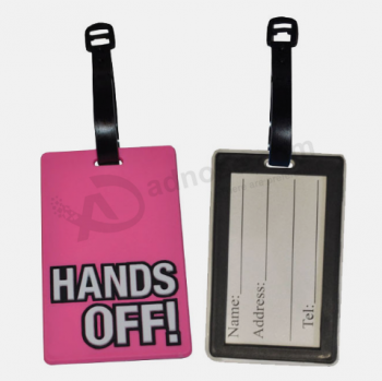 Funny design personalized silicone rubber bag id tag