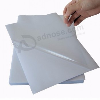 Heißer Verkauf kundengebundenes silbernes Haustiervinyl der Größe des Logos a4 geschnittenes Aufkleberpapier