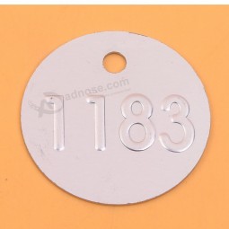 Small round Lettering embossed aluminium tags