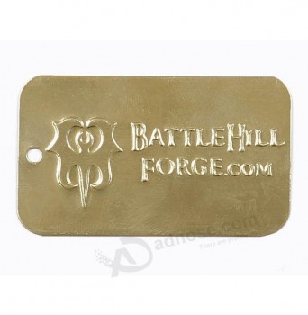 metal embossed logo tag small embossed sign with holes