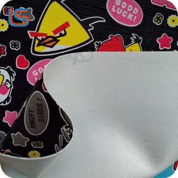 Cartoon printed by transfer film cheap pvc leather pvc synthetic leather