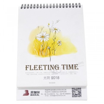 Año nuevo calendario de escritorio personalizado, cartulina con colorante completo impresión lindo calendario de mesa de papel