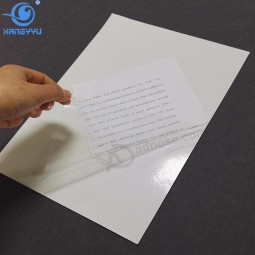 Precio de fábrica claro etiqueta de etiqueta engomada del animal doméstico de papel para la impresión