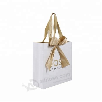 Moda elegante de lujo de compras logotipo personalizado diseño impresión joyería regalo empaquetado bolsas de papel