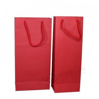 Bolsas de papel de regalo de alta calidad impresión a todo color vino empaquetado bolsa de papel