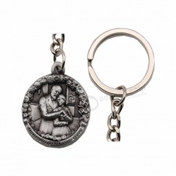 Porte-clés long en métal émaillé avec logo