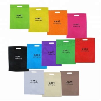 Custom Logo Handled Style and Non-woven Material Die Cut Handle Tradeshow Non Woven Tote Bag with high quality