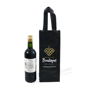 Customized logo non woven wine bag reusable foldable non woven bag with your logo