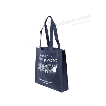 Foldable Silk Screen Printing Large Tote Bag Custom Printed Non-Woven Handle Bag For Shopping with your logo