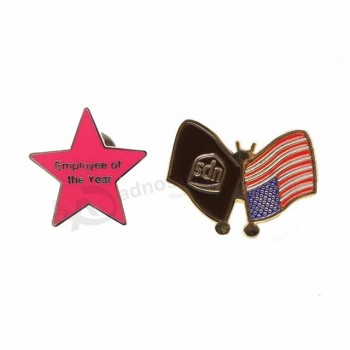 Mode metalen pin badges met strass metalen revers pin badges leverancier