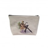 Sac de maquillage de toile de sac de logo de poche faite sur commande professionnelle de cosmétique de poche de tirette