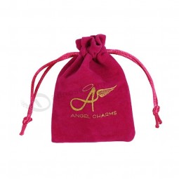 High quality new hottest velvet drawstring jewellery pouch/velvet jewellery bag with logo