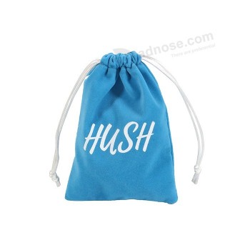 High-end Luxury Jewe;ry Gift Packaging Velvet Pouch Drawstring Bag With Hot Stamping Logo