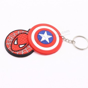 OEM 2D Custom Shaped Soft PVC Keychain Logo Key Tag Rubber Keyring