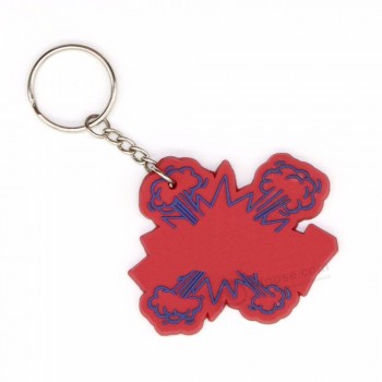 Cheap custom rubber plastic promotion gifts PVC key chain with your logo