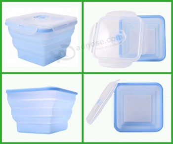Trendy fda siliconen opvouwbare lunchbox voor kinderen