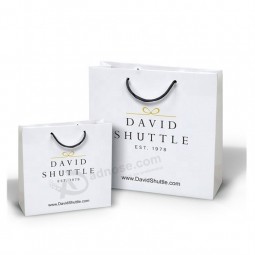Fabricant de porcelaine blanc luxe imprimé cadeau personnalisé shopping sac en papier avec votre propre logo