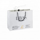 Customized Matt Finished Gift Packaging Rope Handles White Clothes Paper Bag With Logo Print