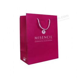 China Factory Directly Sale Custom Printed Hot Pink Art Paper Gift Shopping Bag With Handles