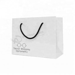 Bolso de mano de papel de compras de mercadería de regalo de lujo hecho a medida de alta resistencia con asas de cuerda