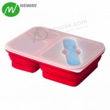 Lunch box pieghevole portatile in silicone per alimenti