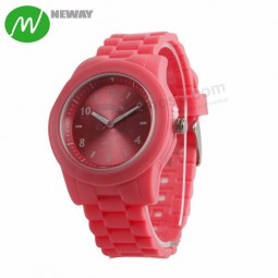 Reloj de pulsera de silicona de cuarzo movt de Japón con respaldo de acero inoxidable