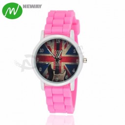 Reloj de bandera de silicona británico unisex de cuarzo de copa mundial