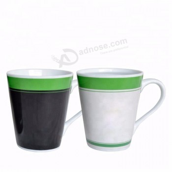Tazza di acqua di v di forma all'ingrosso tazza logo tazza di ceramica forbici uso per la promozione di vacanza