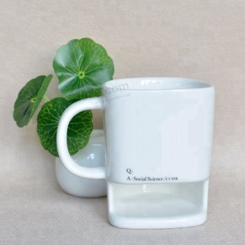 ロゴの印刷が付いている白い陶磁器の3dコーヒー昇華マグ