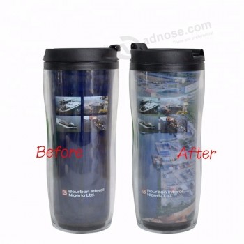 Custom logo outdoor sports plastic PP color change beer mug cup