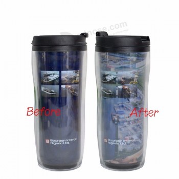 Plastic Tumbler PP Sublimation Magic Coffee Cup With Lid