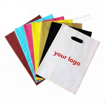 阿里巴巴最畅销的闪亮热粉色9x12塑料零售袋定制印有手柄