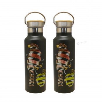 Garrafa de viagem de aço inoxidável logotipo animal garrafa de isolamento térmico