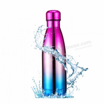 Bottiglia di vuoto a doppia parete personalizzata bottiglia di thermos sport all'aria aperta in acciaio inox 304