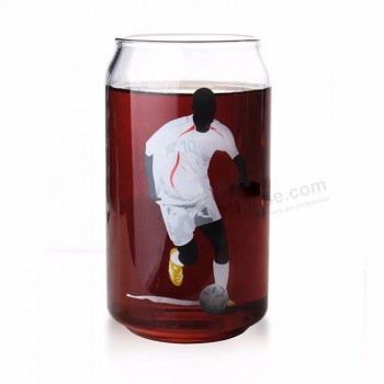 Glass Drinkware Beer Steins Mugs Custom OEM Color Changing Logo Sublimation Bamboo Coffee Football Cups