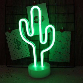 battery power led neon sign cactus neon night light